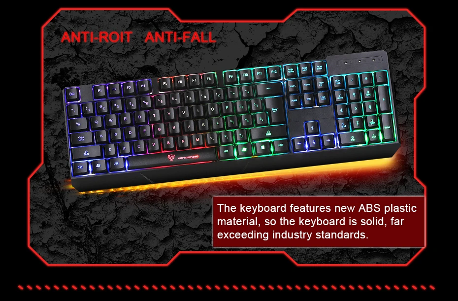MotoSpeed K70L игровая клавиатура USB Проводная 7 цветов подсветка эргономичный дизайн для профессиональных геймеров Поддержка Windows XP 2000 Vista Mac