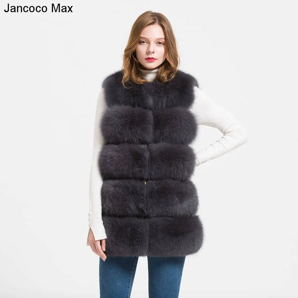 Dark Grey JKKFURS Новые поступления Для женщин реальные жилеты из лисьего меха теплые зимние мягкий жилет модный жилет толстый слой S1466 - Цвет: Dark Grey