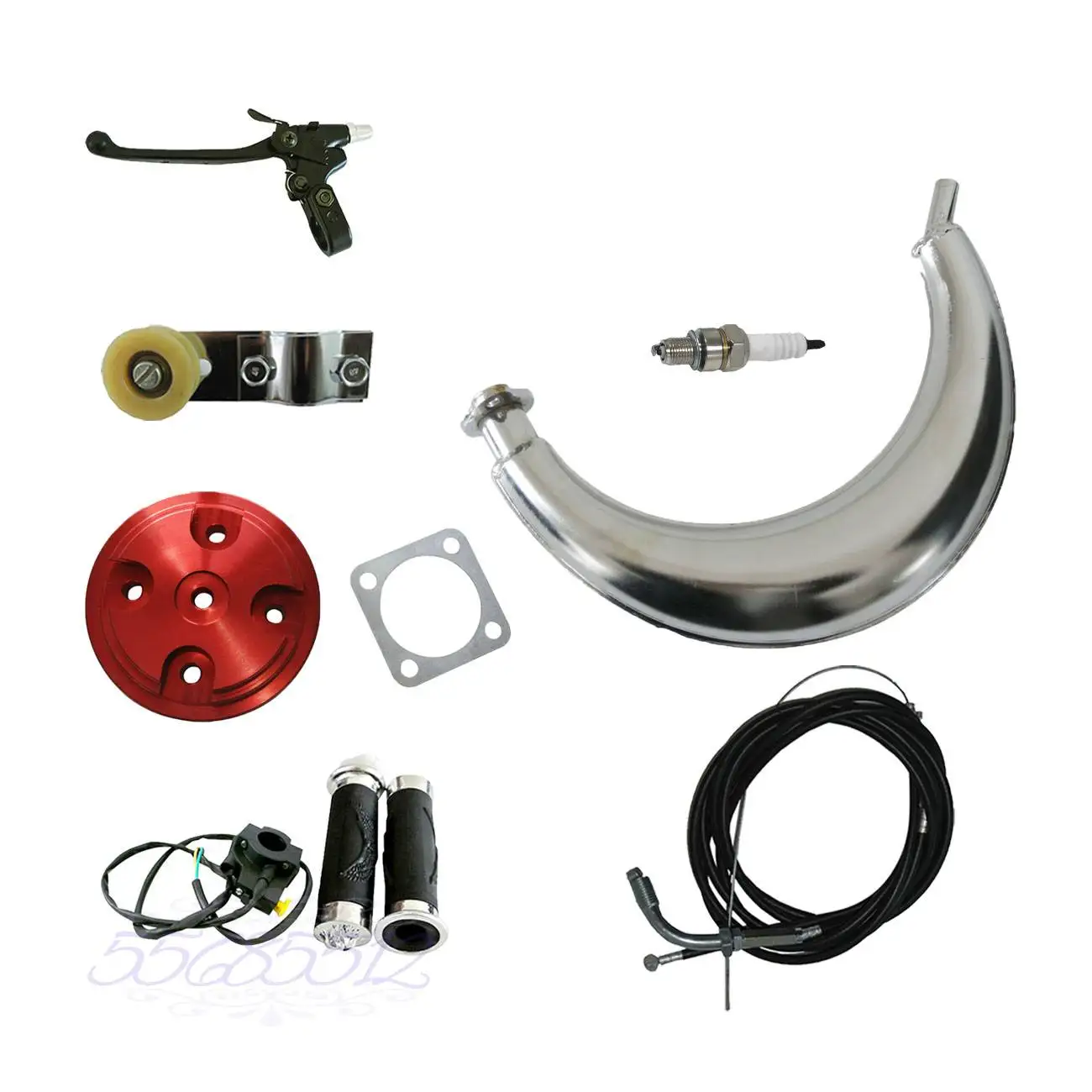 

Красная крышка головки цилиндра CNC и глушитель выхлопной трубы подходит для 66/80cc моторизованного велосипеда