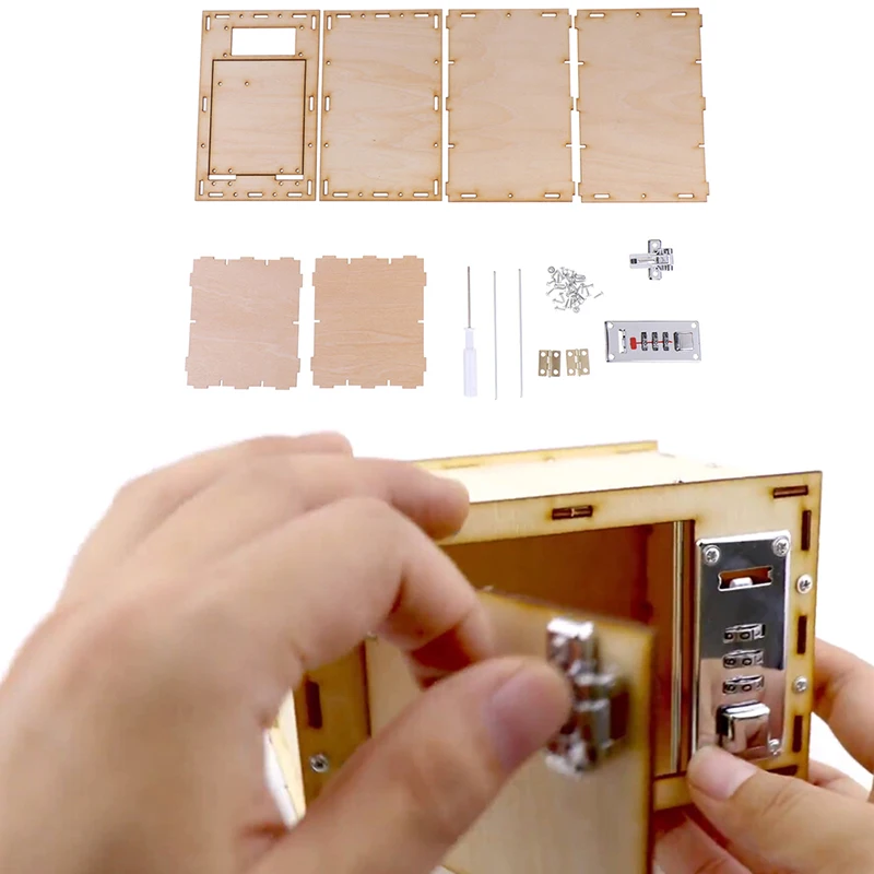 DIY механическая рука чемодан с шифрованным замком Конструкторы для малышей и