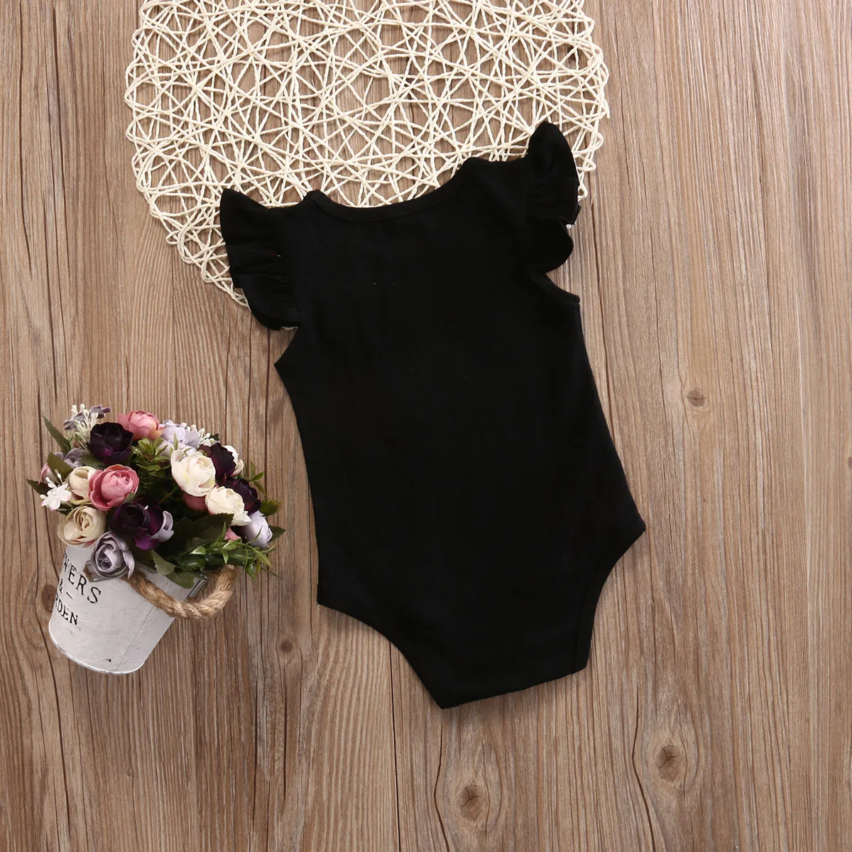 2017 черная хлопковая одежда для новорожденных мальчиков и девочек комбинезон с