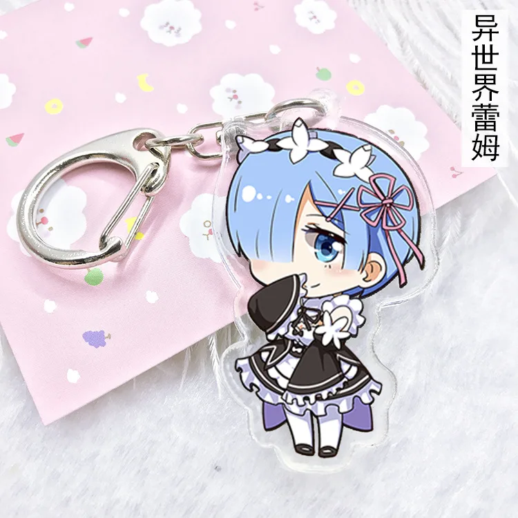 Аниме Re: жизнь в другом мире от zero Emilia Rem Ram Подвески Акриловый Брелок фигурка