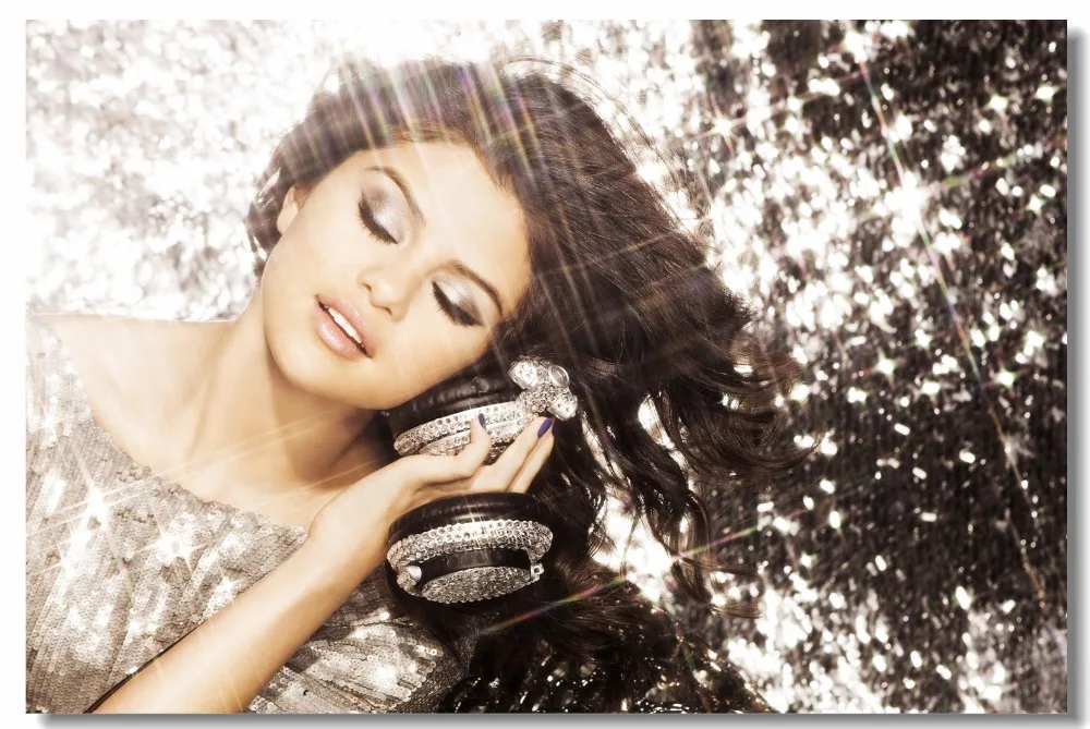 Настенные стикеры на заказ холст Украшение стен искусственная Селена Гомез