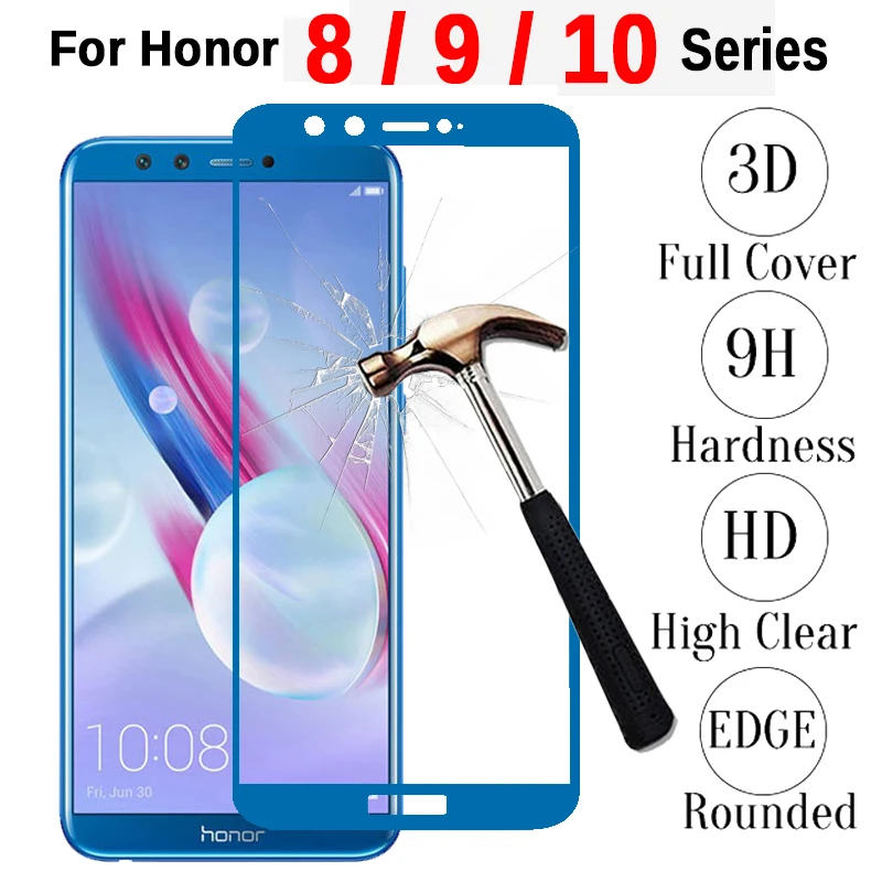 3D стекло для Huawei Honor 10 Lite HD прозрачное защитное закаленное на honer 8 9 8X 8C X C lite