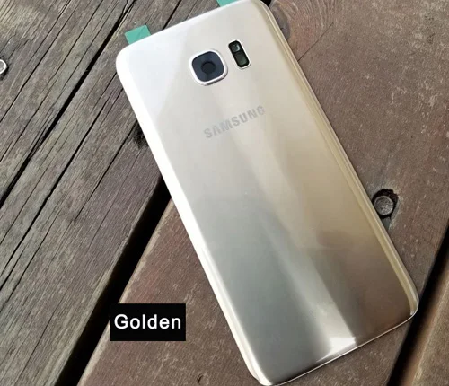 Чехол для задней батареи samsung, стеклянный корпус для samsung GALAXY S7 edge G9350 S7 G9300, стеклянный чехол для батареи, индивидуальная версия - Цвет: Gold