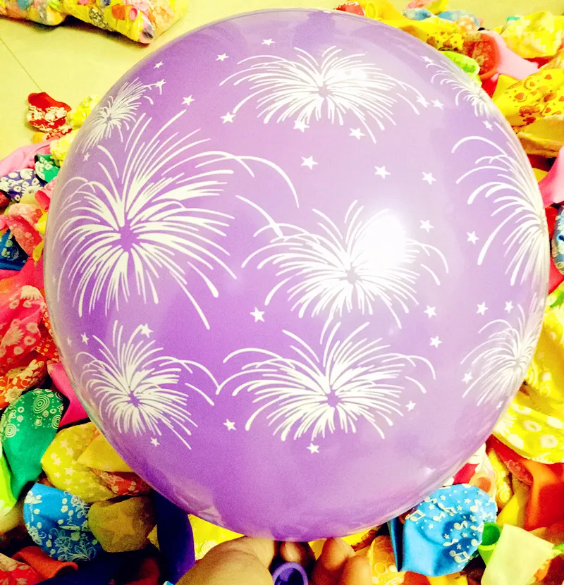 

100 pcs Big Latex balloon Helium Inflatable Romantic Round balloons Decahedron printed Wedding Birthday kid globos party balloon