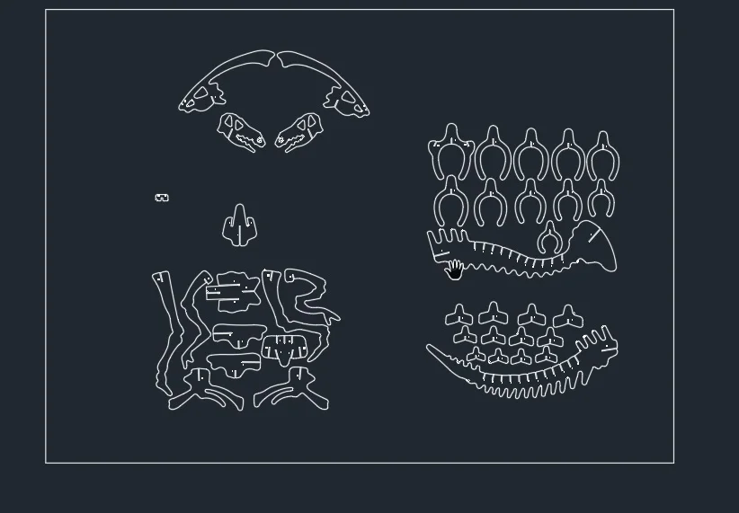 Файл для рисования с динозавром драконом DWG CAD лазерной резки ЧПУ гравировки D4|file|