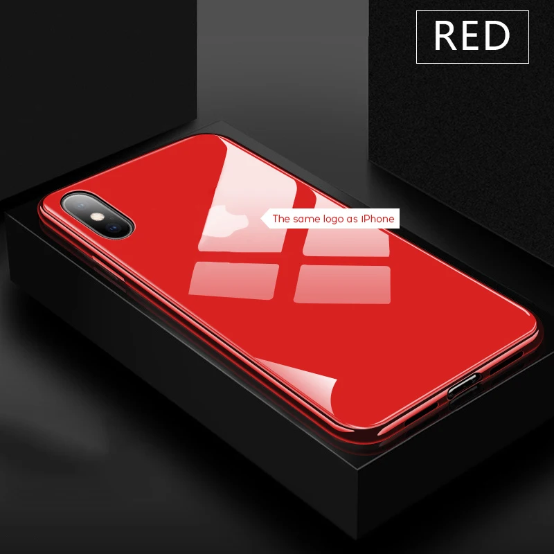 Модный стеклянный чехол с гальваническим покрытием для iphone XR Xs max логотипом рамка