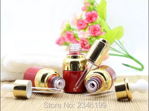 20 мл г Красного цвета стеклянная бутылка для масла с золотой крышкой пластиковая