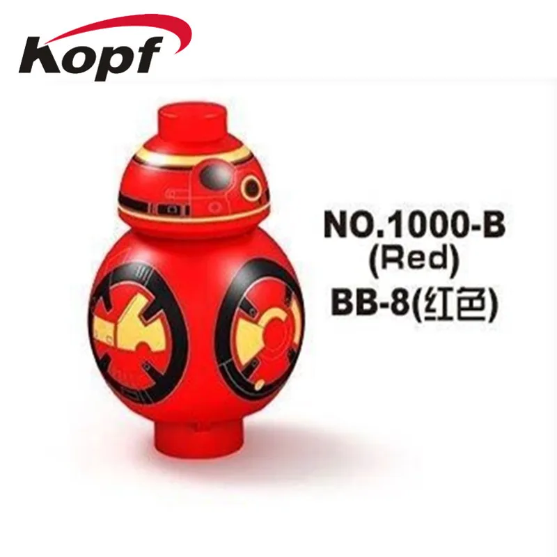 Wars Робот мини BB8 BB-8 с черный красный серый синий Цвет R2D2 с подносом R3-D5 строительные блоки Детский подарок игрушки D1000
