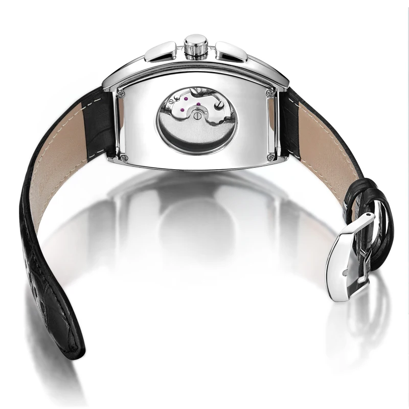 

SEWOR Mens Tonneau Watch New Fashion Gold Magic Mirror Wristwatch Tourbillon Mechanical Automatic Watch Men Sport Watch C424
