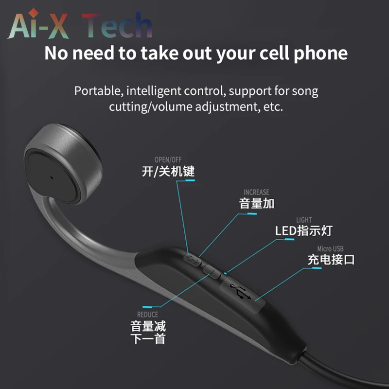 Ai X громкой связи BT спортивные наушники костной проводимости Беспроводная