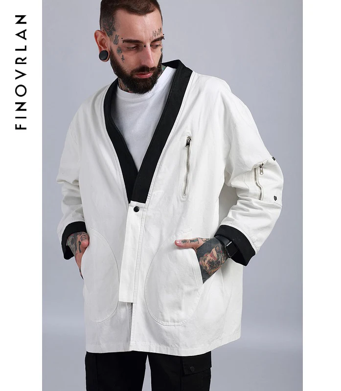 2018 японские кимоно Куртки мужчин Европа High Street мужские стильные хип хоп одежда