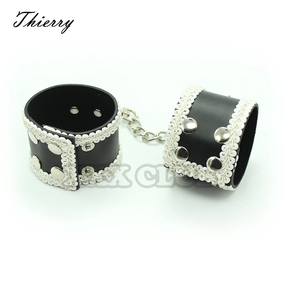 

Thierry Sex Product Hand Cuffs Slave Fetish Bondage Restraints Wrist Cuff Handcuffs Adult Games Leather Sex Toys for Couples