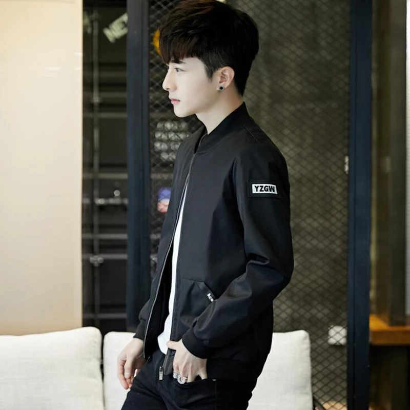 Куртка-бомбер мужская с длинным рукавом повседневная приталенная куртка