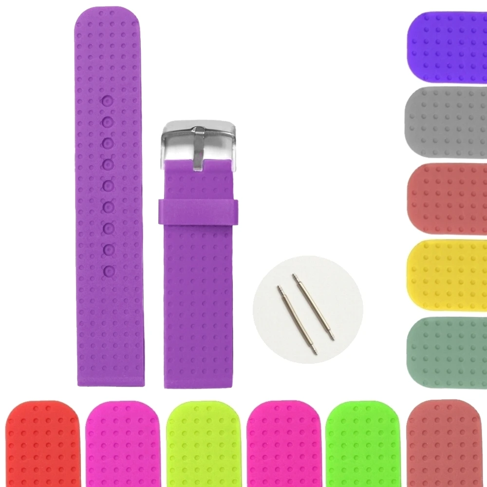 22 мм Новый силикон фиолетового цвета желе резиновый ремешок для часов девушек