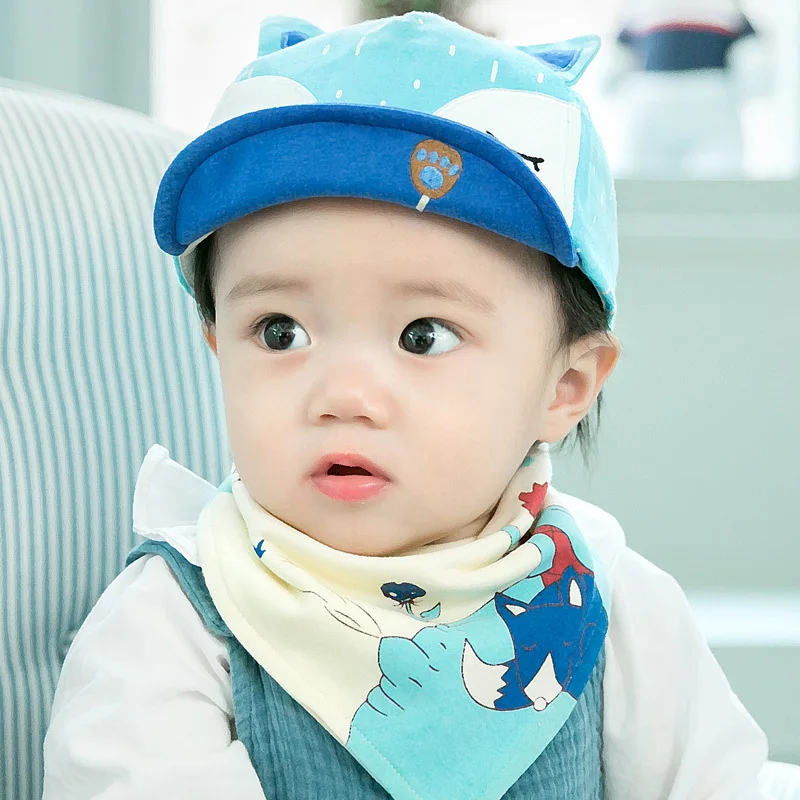 Newborn Baby Baseball Caps Boys Hats Bib Children infant gorras head beanies bebes kids Cap with bibs Headwear bonnet enfant | Детская