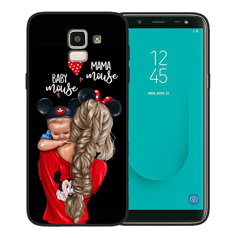 03 Чехол для телефона Samsung Galaxy S10, чехол s8, S7, S9, J7, J4, J6, J8 Plus, Note 8, 9, коричневый цвет, мама, ребенок, мышь, супер мама, девочка, Etui, чехол - Цвет: 03