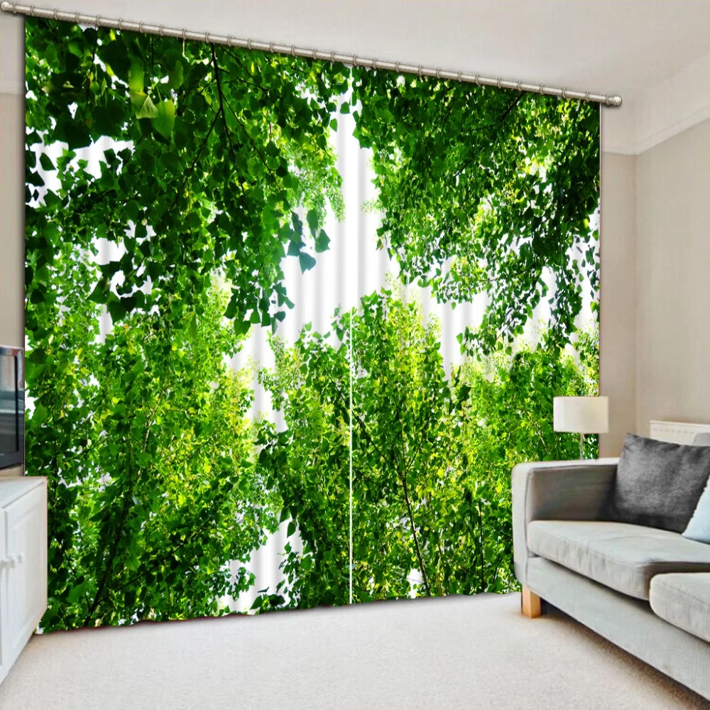 

3D Photo Printing Blackout Curtains For Living Room Bedding Room Hotel Drapes Cortinas Natural forest scenery 3D Curtain