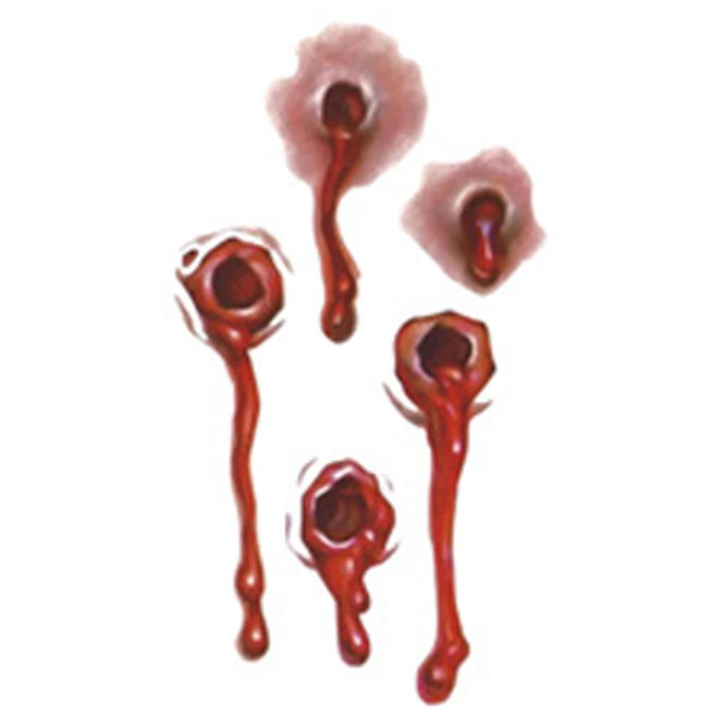 20pcs/set Halloween Terror Sticker Waterproof Temporary Tattoo Wound Blood Zombie Scar Realistic Fake | Красота и здоровье