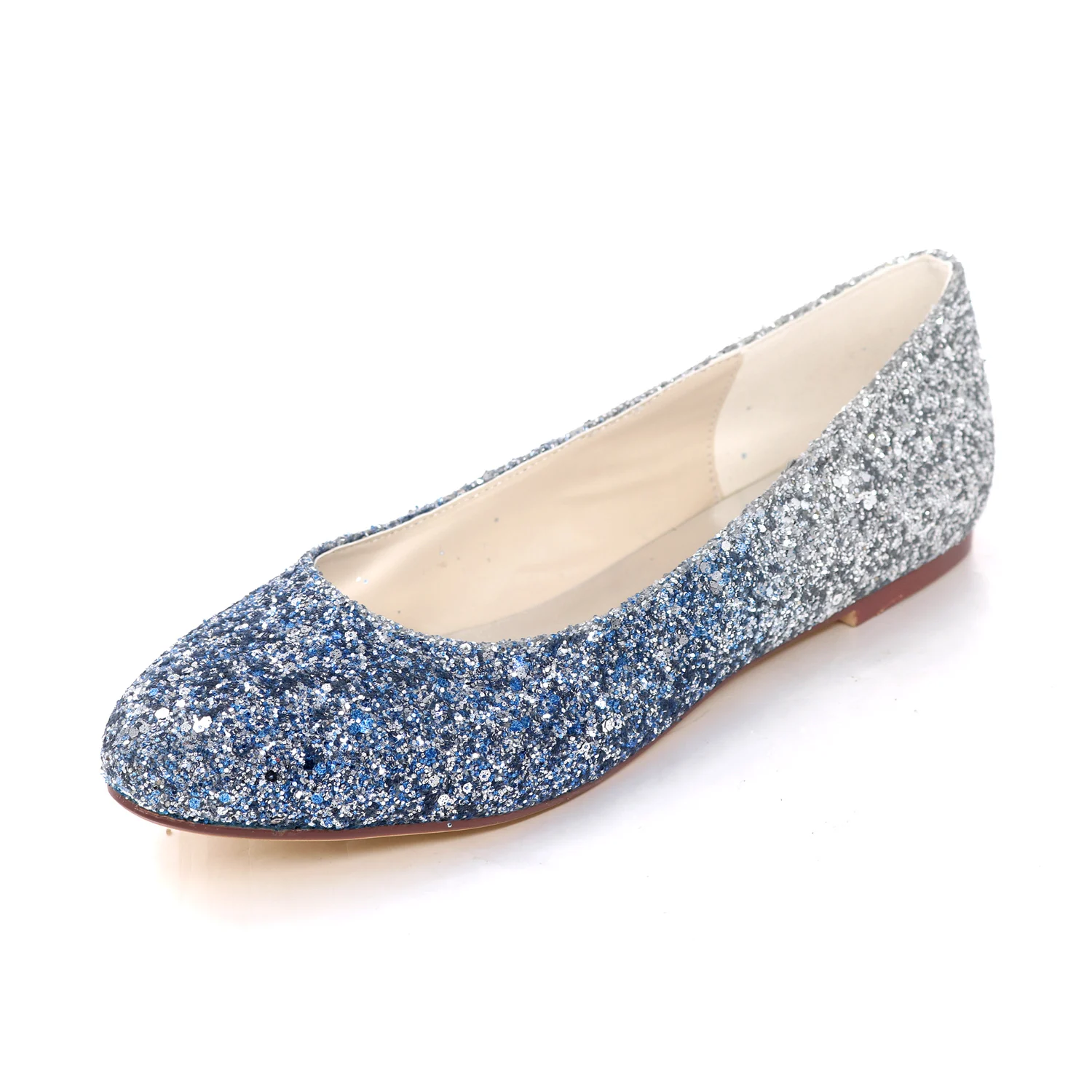

Comfort Flat Gradient Sequin Women Shoes Round Toe Wedding Bridal Formal Party Women Flats