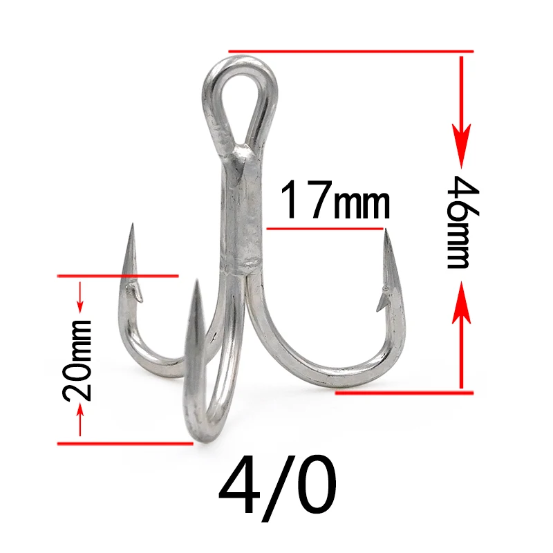 size 4-0 white 20 шт./лот супер сильный острый Рыболовный крючок 4X Четырехместный Высокоуглеродистая сталь тройные морские крючки Якорь Морской рыболовный крючок size8-4/0 - Цвет: size 4-0 white