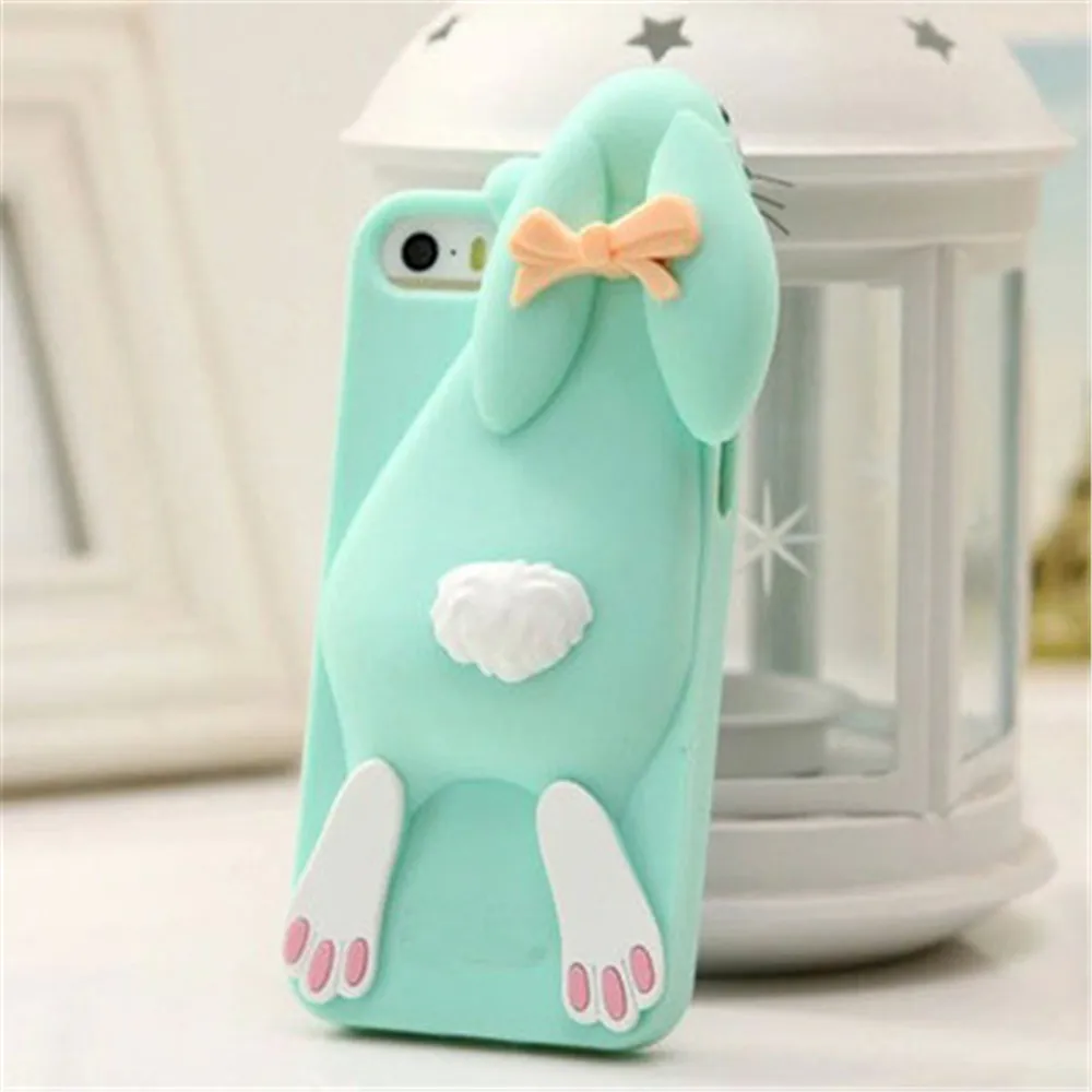 For iPhone 6S Cute 3D Cartoon Bunny Rabbit Soft Silicone Case Cover 5 5s 6 7 8 Plus X Back |