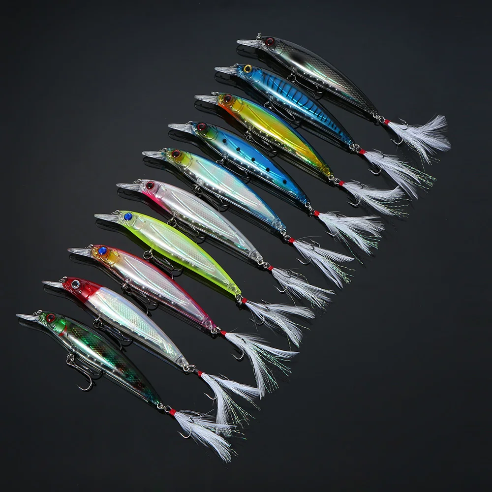 Lixada 10 шт./компл. рыболовные приманки в виде гольяна для дайвинга 13 6 г 110 мм