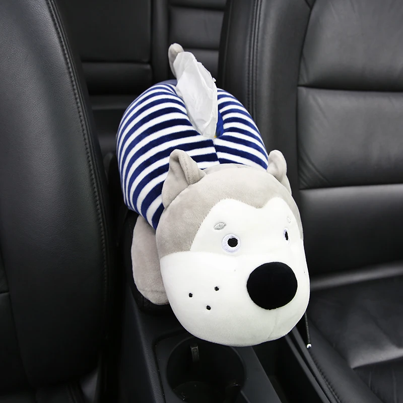 Автомобильная коробка для салфеток с мультяшным животным, плюшевый Автомобильный держатель для салфеток, многофункциональная коробка для салфеток, Стильный автомобильный чехол для подлокотника