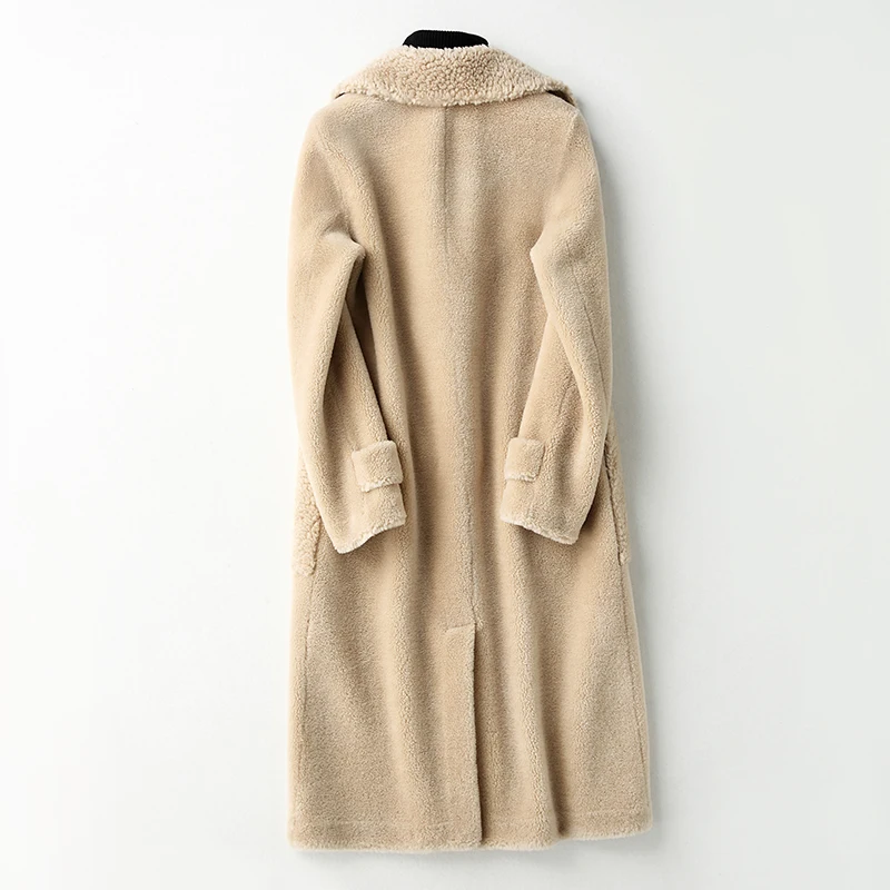 2018 Новая женская зимняя теплая короткая овечья меховая одежда пальто мода модный