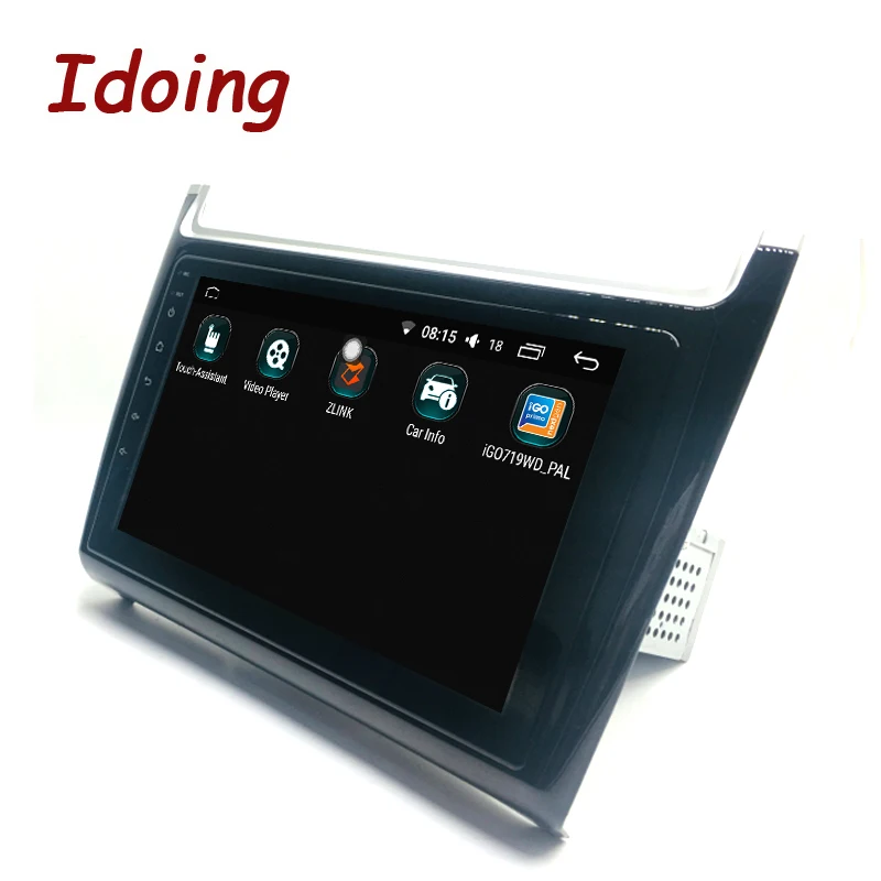 Автомобильный мультимедийный плеер Idoing 1Din 9 дюймов 2.5D IPS Android 8 0 GPS для VOLKSWAGEN Polo 2012
