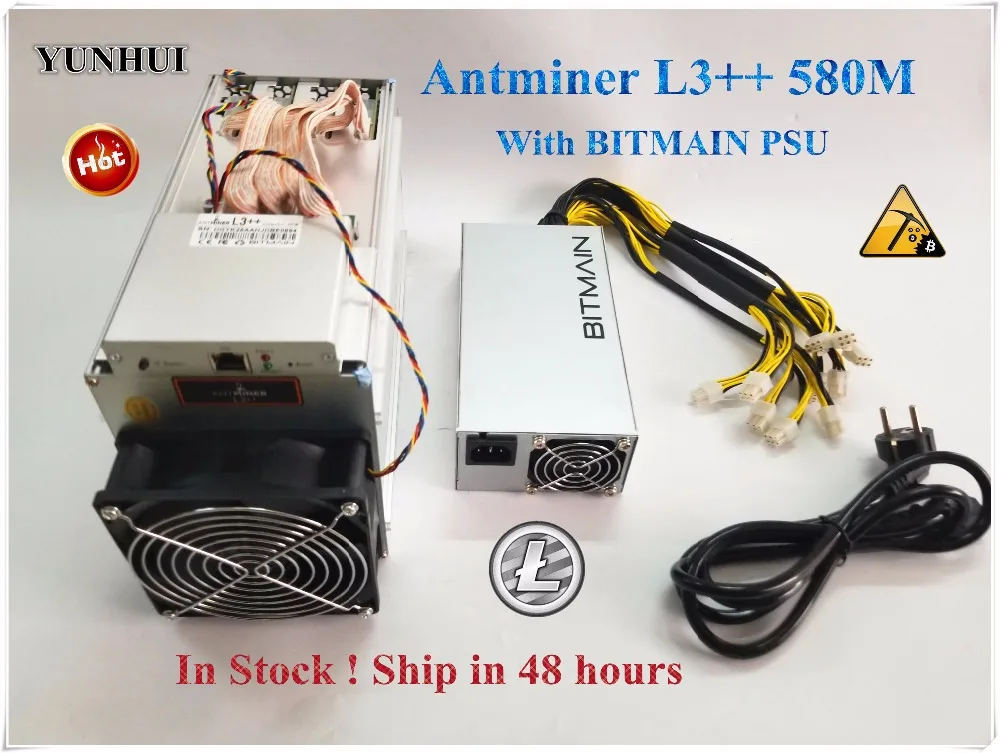 Bitmain новейший ANTMINER L3 + 580 м (с BITMIAN APW3 1600 Вт psu) Scrypt Miner LTC Mining Machine лучше чем