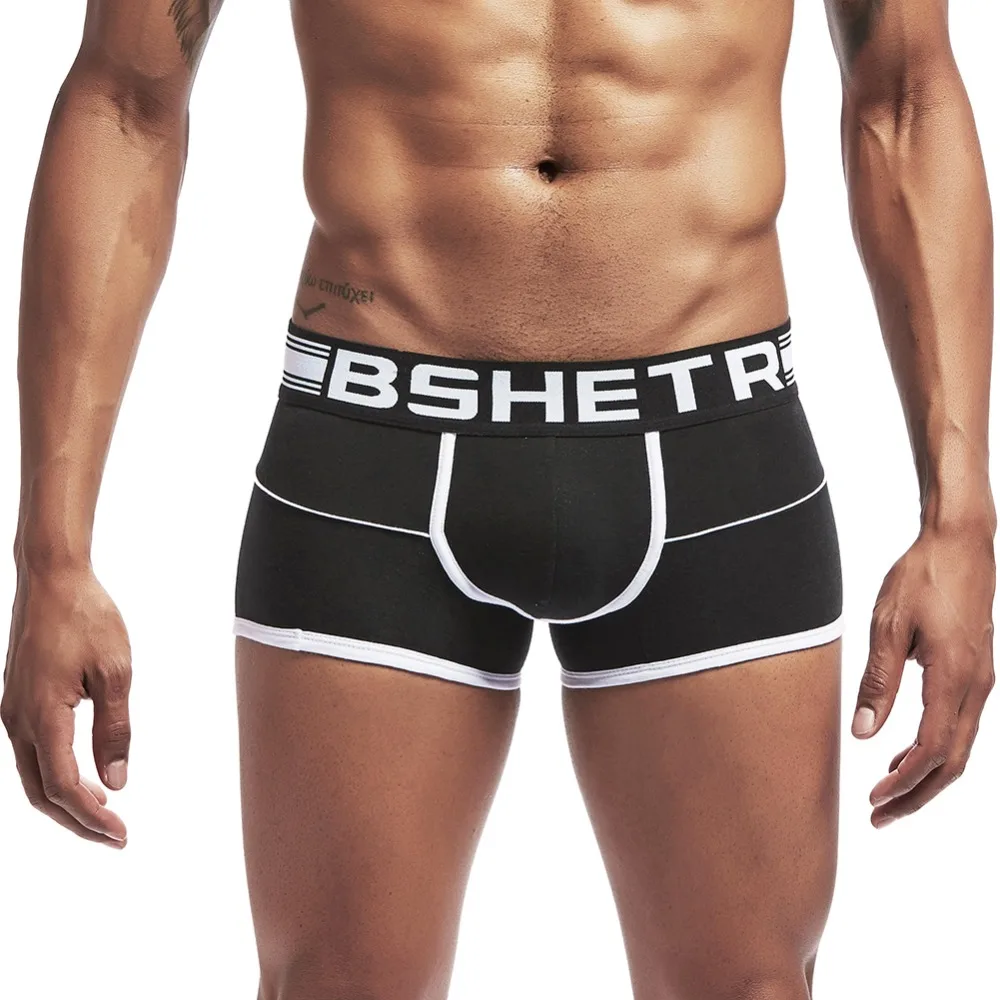 BSHETR Брендовое Новое хлопковое Мужское нижнее белье мужские боксеры дышащие
