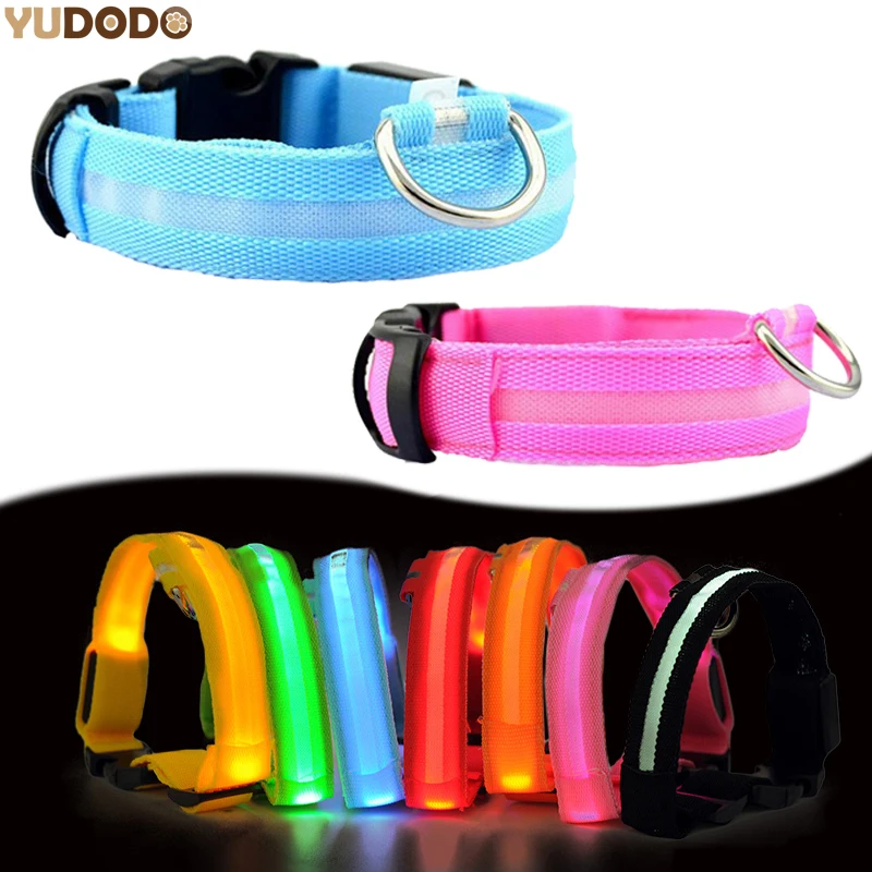 

Nylon LED Pet Dog Collar,Night Safety Flashing Glow In The Dark Dog Leash,Dogs Luminous Fluorescent Collars Pet Supplies