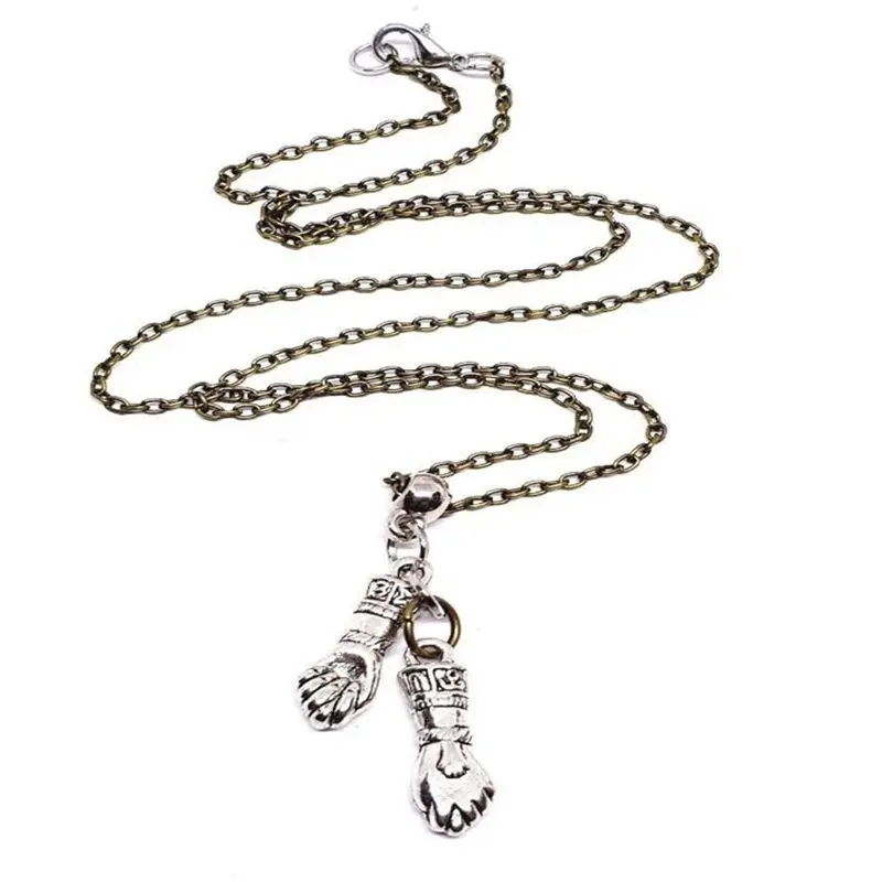 Женское винтажное ожерелье с кулаками серебряное в виде пятиконечной звезды