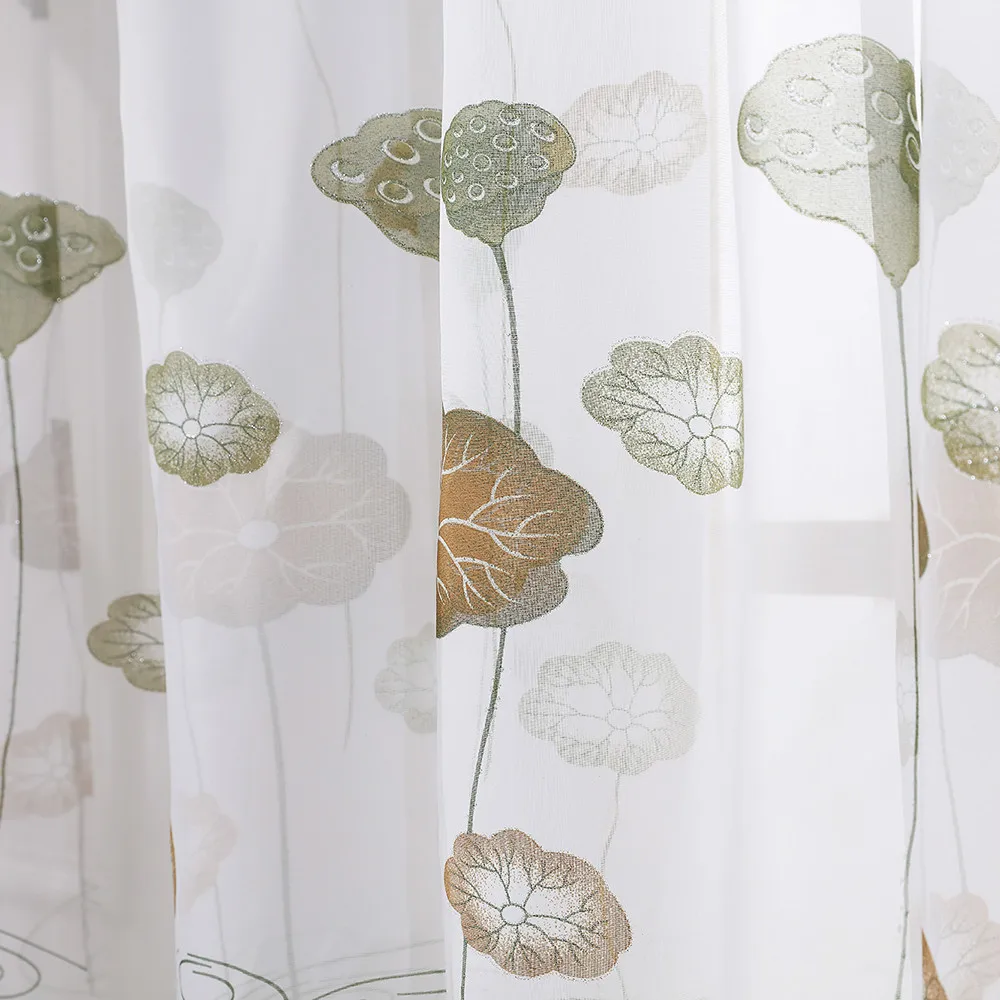 2 шт. белые шторы листья прозрачный тюль для окон обработка вуаль высокое
