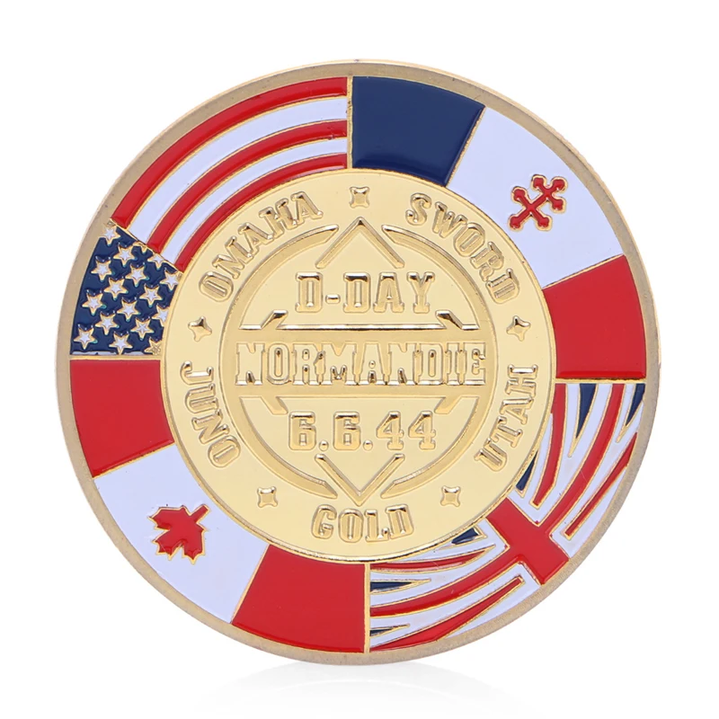 Золотая Нормандия арроманши Памятная коллекция монет Souvenir P101|coins collectibles|coin coinscoins