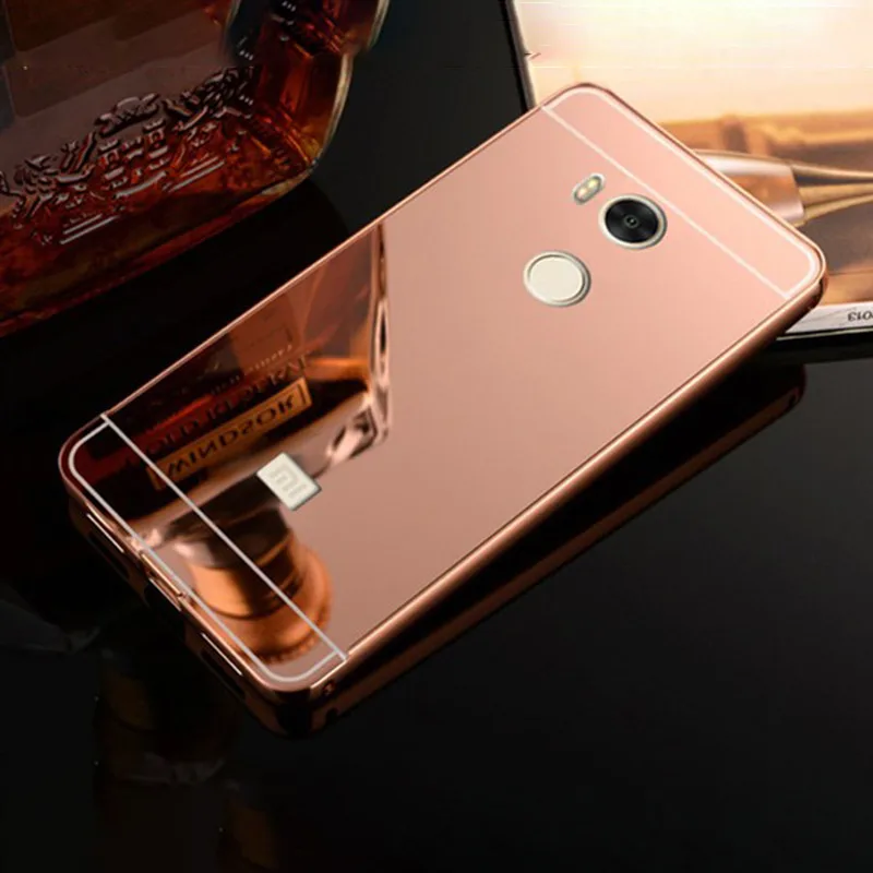 Rose Gold Для Xiaomi Redmi 4 Pro Prime чехол Роскошный металлический алюминиевый каркас+ зеркальная Пластиковая Задняя крышка 2 в 1 чехол для Xiaomi Redmi 4pro 32G - Цвет: Rose Gold