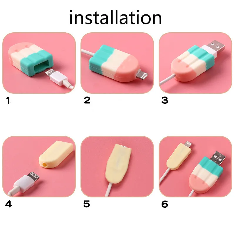 Новый силиконовый органайзер для кабеля с изображением мороженого iphone Защитная