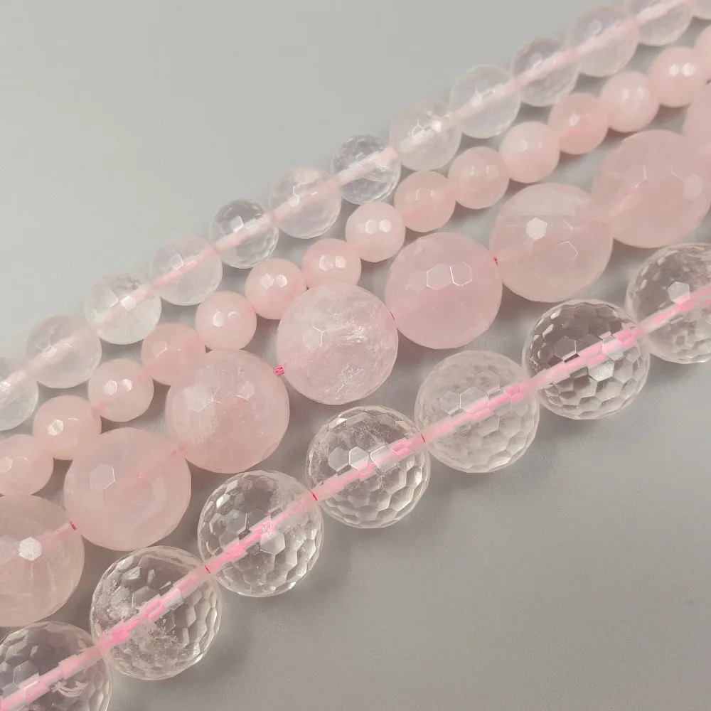 LII Ji Уникальный Розовый Кварц Круглые бусины 6mm-14mm DIY Изготовление ювелирных изделий приблизительно 39cm