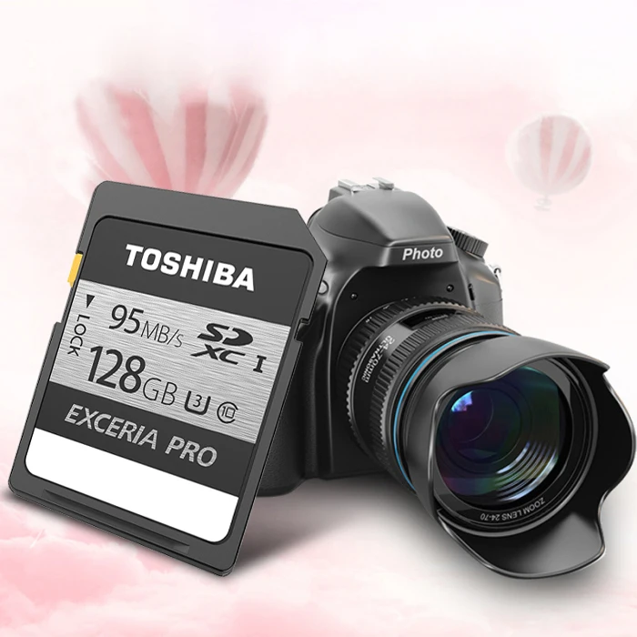 Toshiba SDXC sd карты 128 ГБ, 64 ГБ, Exceria Pro N401 объемом до 32 GB карты памяти SDHC до 95 МБ/с. скорость чтения карты памяти для цифровых фотоаппаратов с защитой от краж, флеш-карта