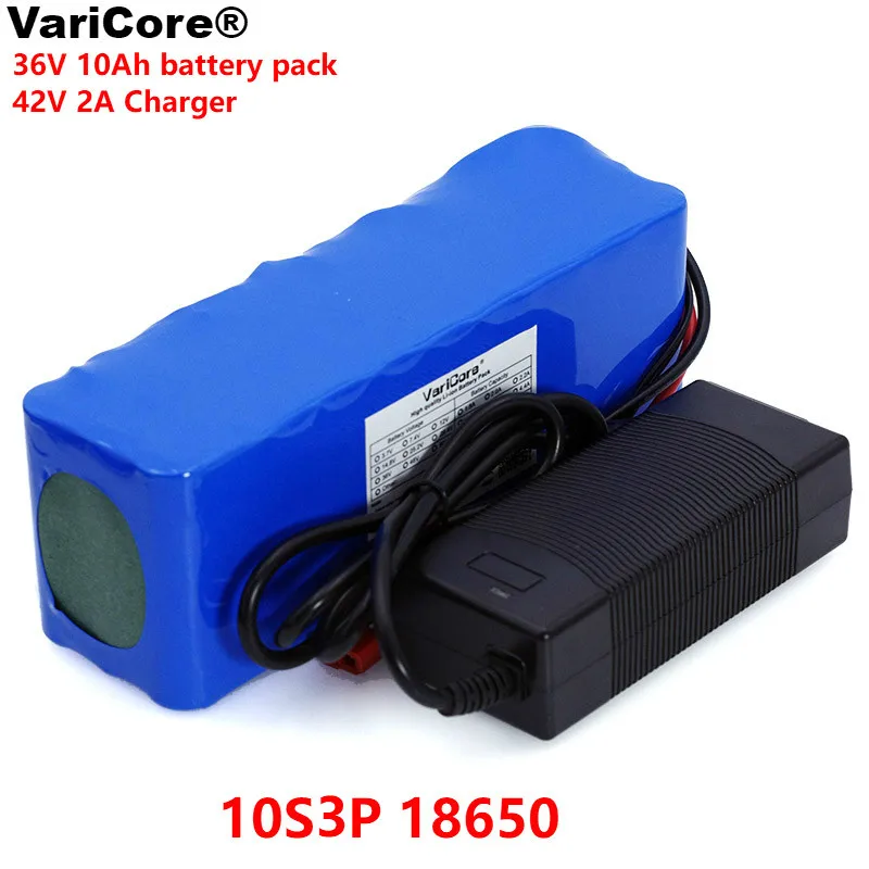 VariCore 36V 10Ah 10S3P 18650 Rechargeable battery pack ,modified Bicycles,Electric vehicle BMS Protection + 42V Charger