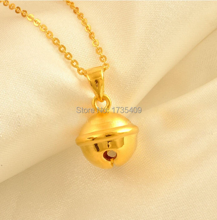 

999 Pure 24K Yellow Gold / 3D Lucky Small Bell Pendant 1.6g