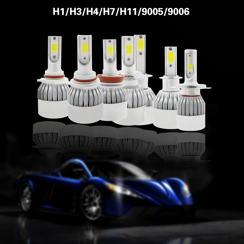 Новое поступление C6 супер яркие Автомобильные фары лампы H7 светодиодный H4 H1 H3 H11