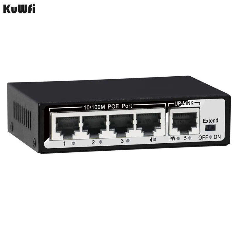 5 портов 10/100 Мбит/с коммутатор Plug And Play с IEEE 802.3af power 4 POE порта и 1 Uplink Ethernet Поддержка расширения 250 м
