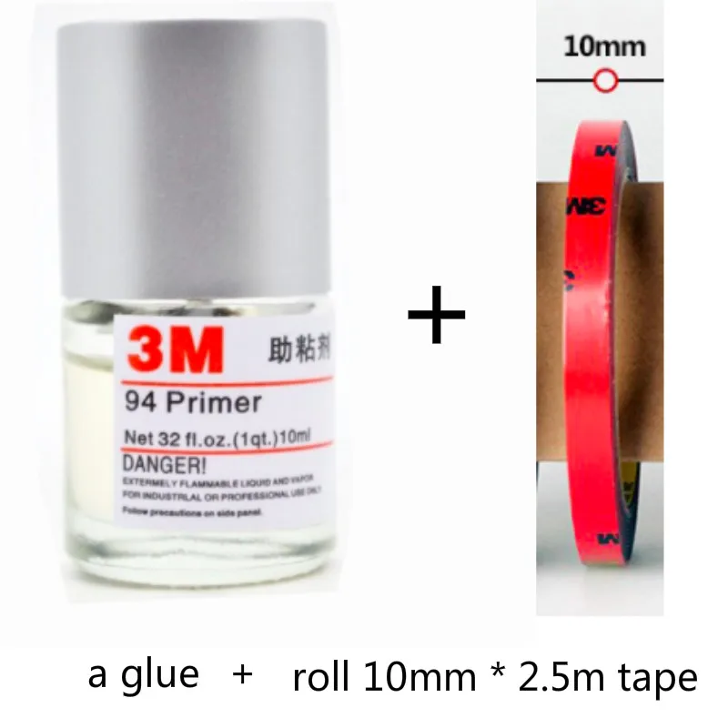 10ML and 10mm 2 шт. 3 М 94 клей праймер адгезия промоутер 10 мл увеличение адгезии Автомобиля Обертывание применение инструмент автомобиль-Стайлинг для ленты - Название цвета: 10ML and 10mm