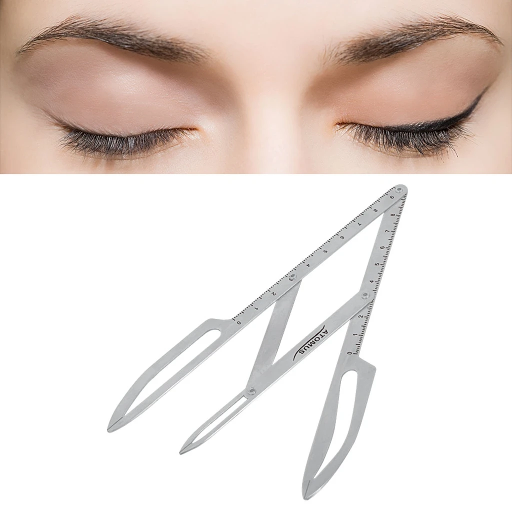 

2 Pcs Three-Point Permanent Makeup Eyebrow Tattoo Caliper Stencil Rulers