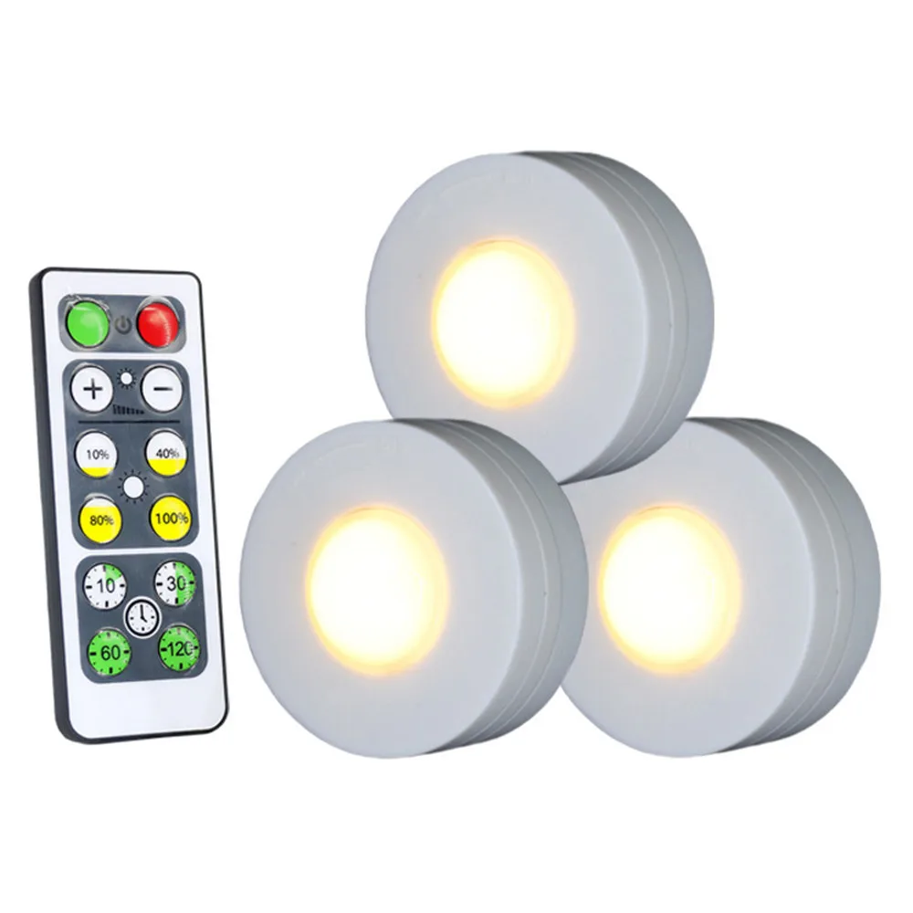 

Wireless Mini led cabinet light with Remote Led puck light Touch sensor Dimmable Night lamp for Kitchen,Wardrobe,Stairs,Closet