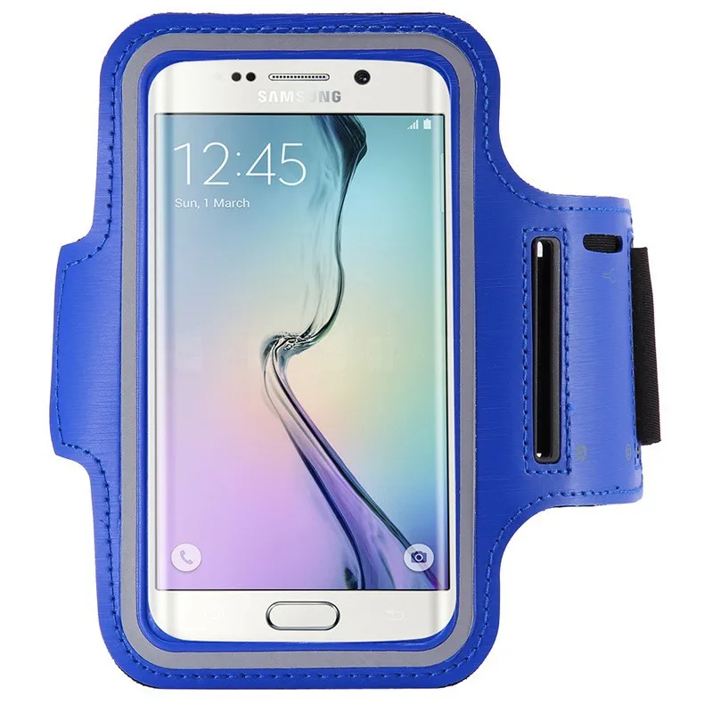 Водонепроницаемый спортивный нарукавник для бега в тренажерном зале для samsung Galaxy S7/S6/S5/S4/S3 A5 A3, чехол для мобильного телефона, сумка, чехол, держатель для ключей, нарукавная повязка - Цвет: Dark blue