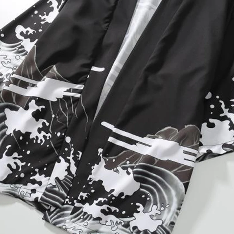 Японский дракон печатных куртки типа кимоно 2018 Мужская Япония стиль Harajuku